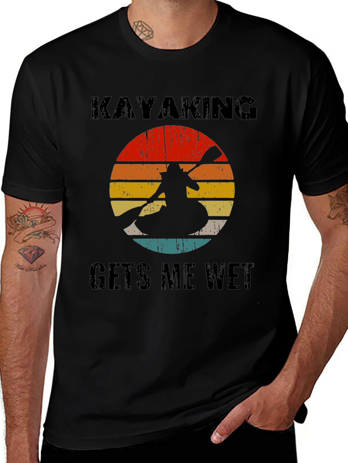 Kayaking Gets Me Wet T-Shirt Retro Design
