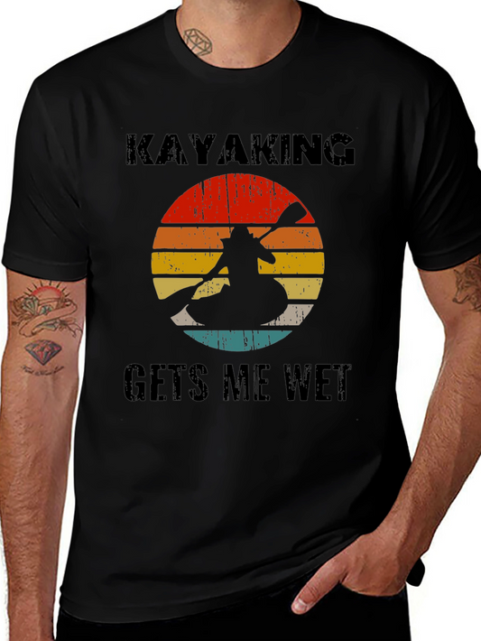 Kayaking Gets Me Wet T-Shirt Retro Design
