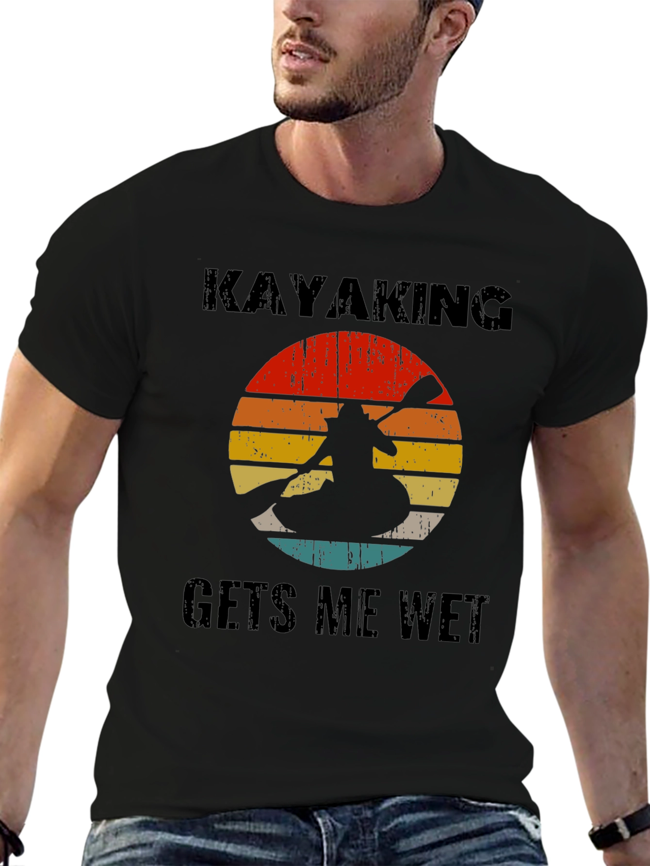 Kayaking Gets Me Wet T-Shirt Retro Design