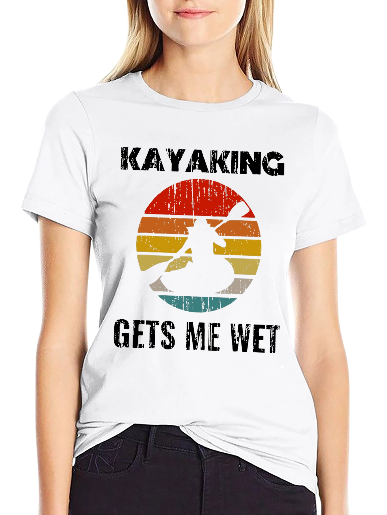 Kayaking Gets Me Wet T-Shirt Retro Design