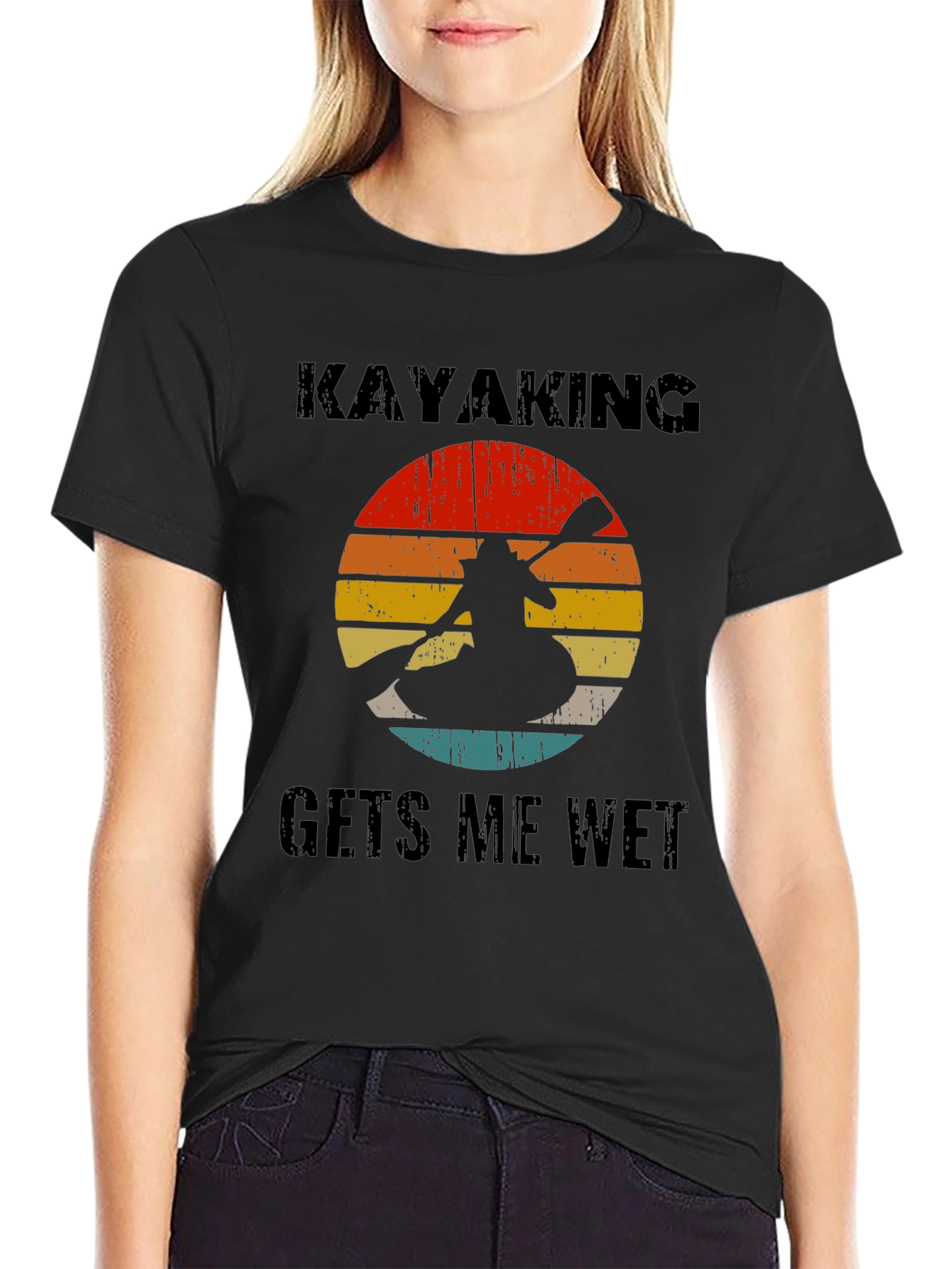 Kayaking Gets Me Wet T-Shirt Retro Design