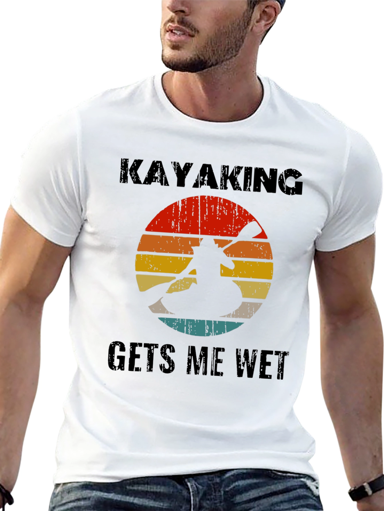 Kayaking Gets Me Wet T-Shirt Retro Design