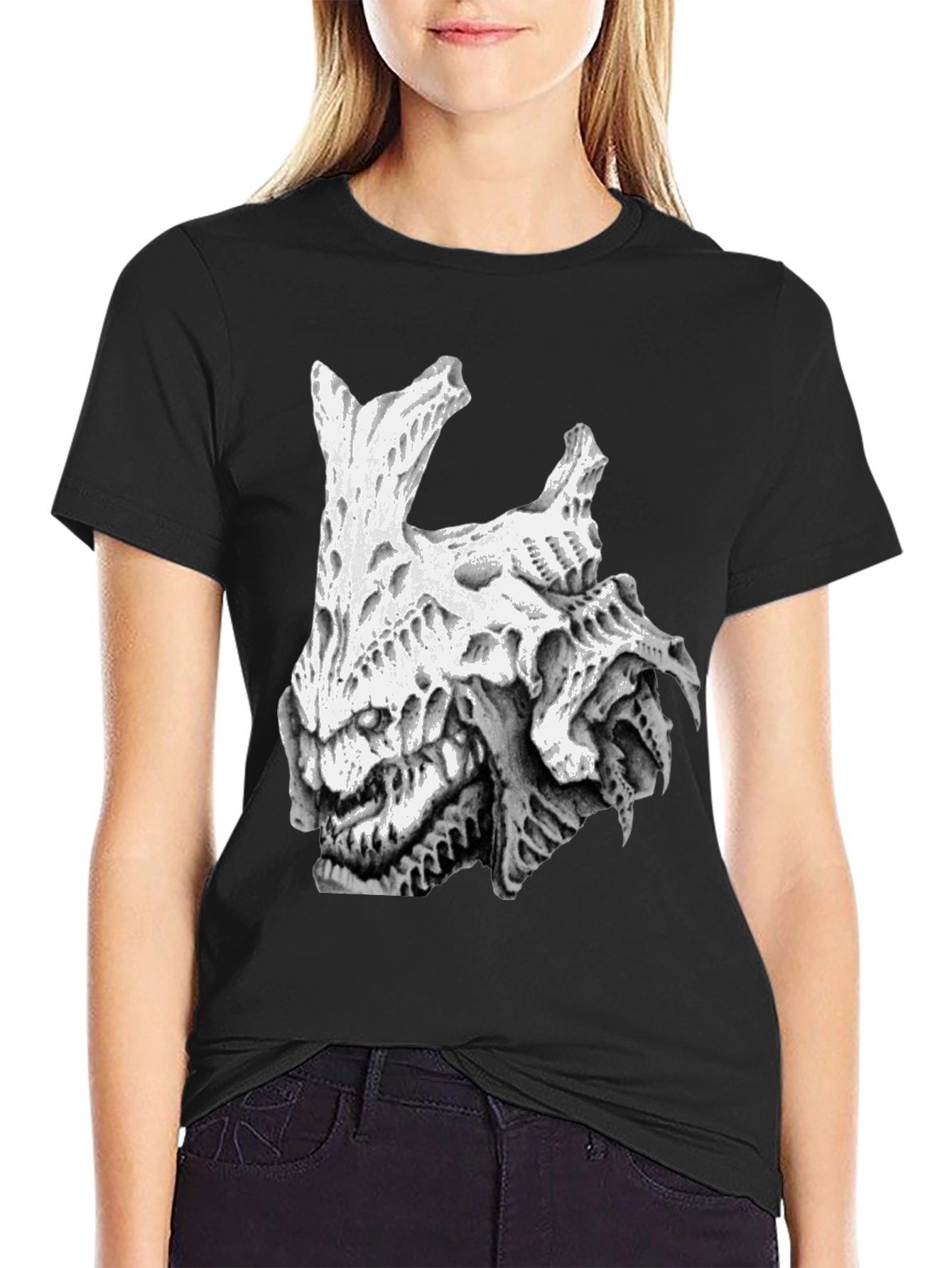 Monster Graphic Print Black Tee