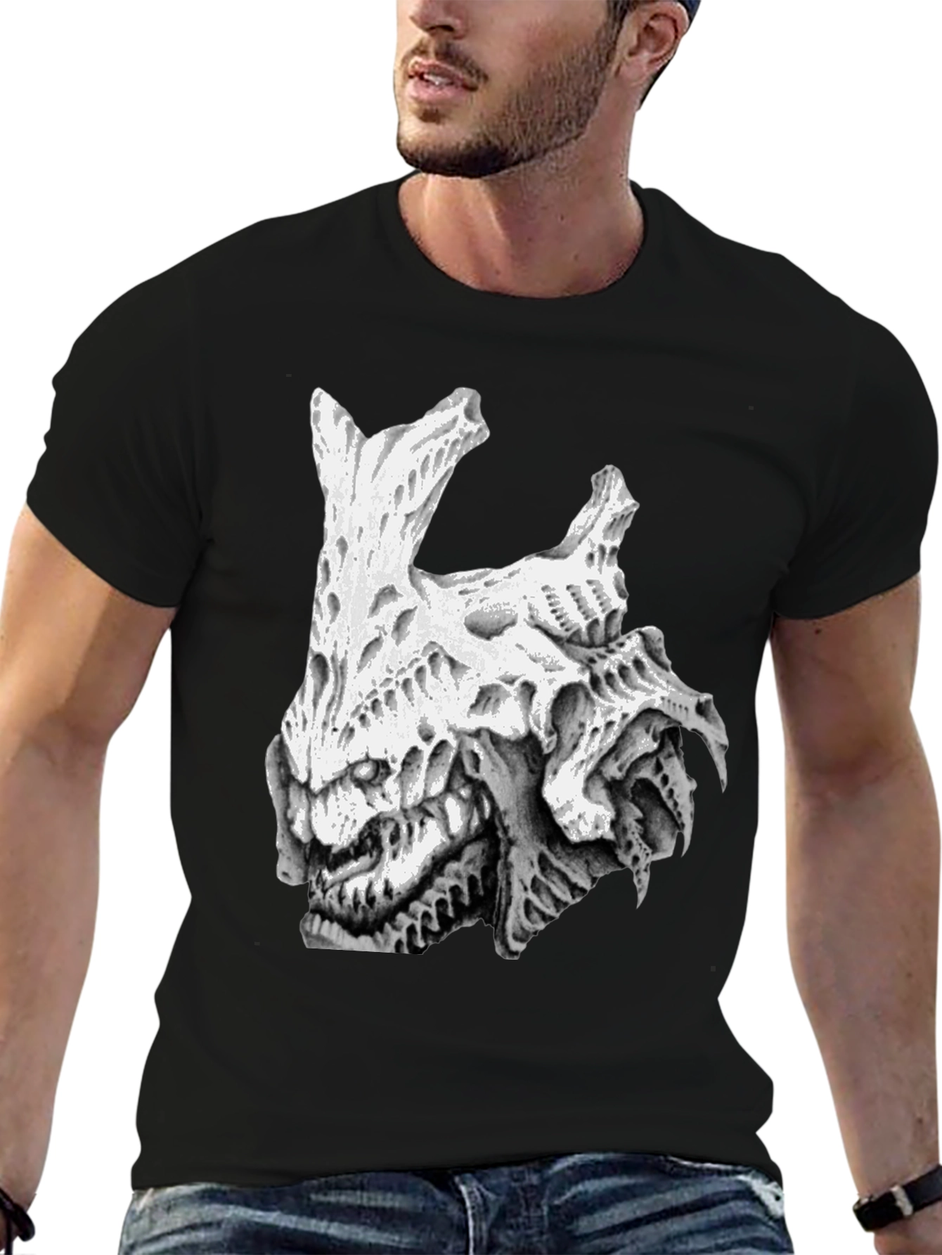 Monster Graphic Print Black Tee