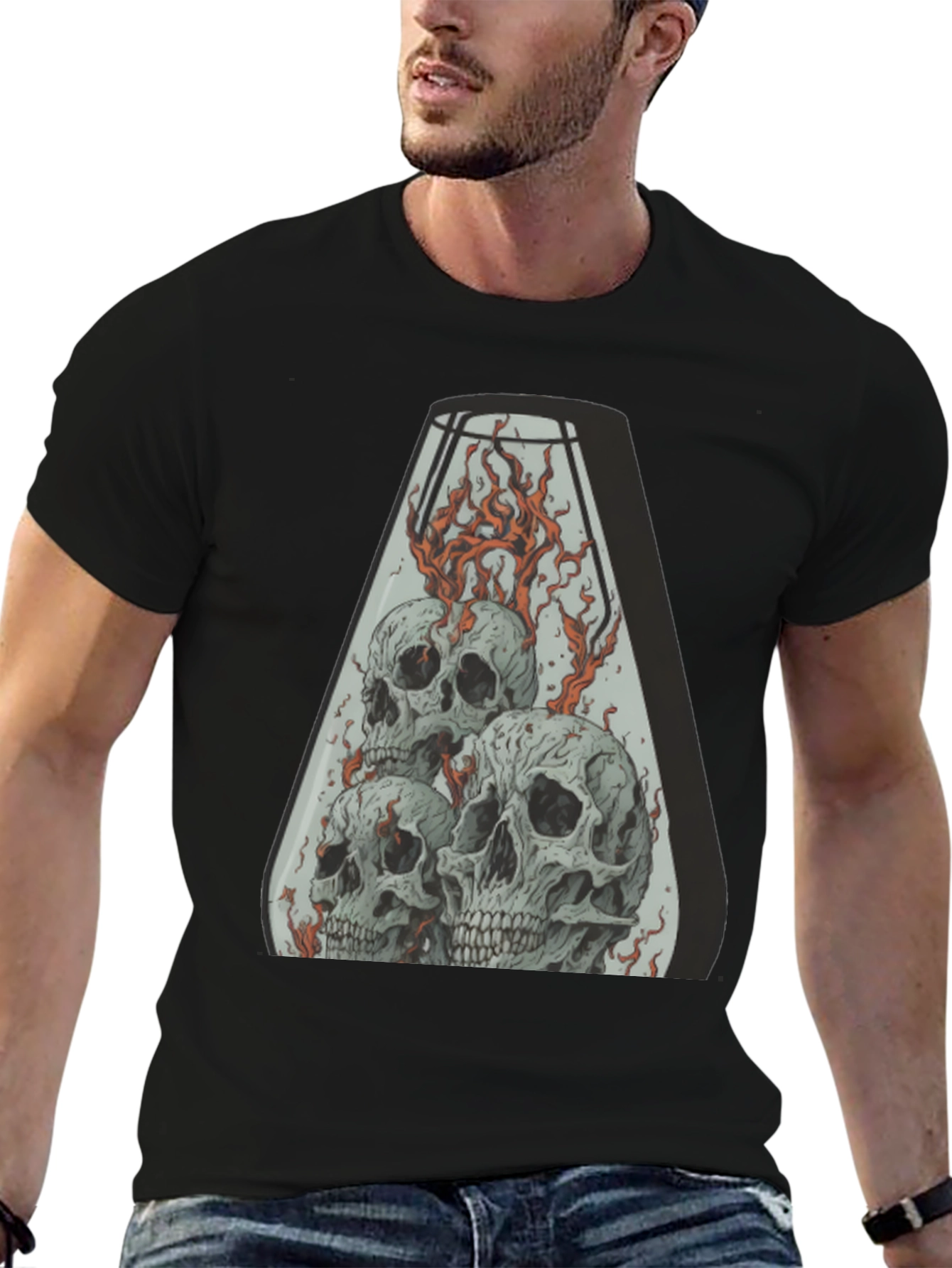 Skull Inferno T-Shirt - Graphic Tee for Men