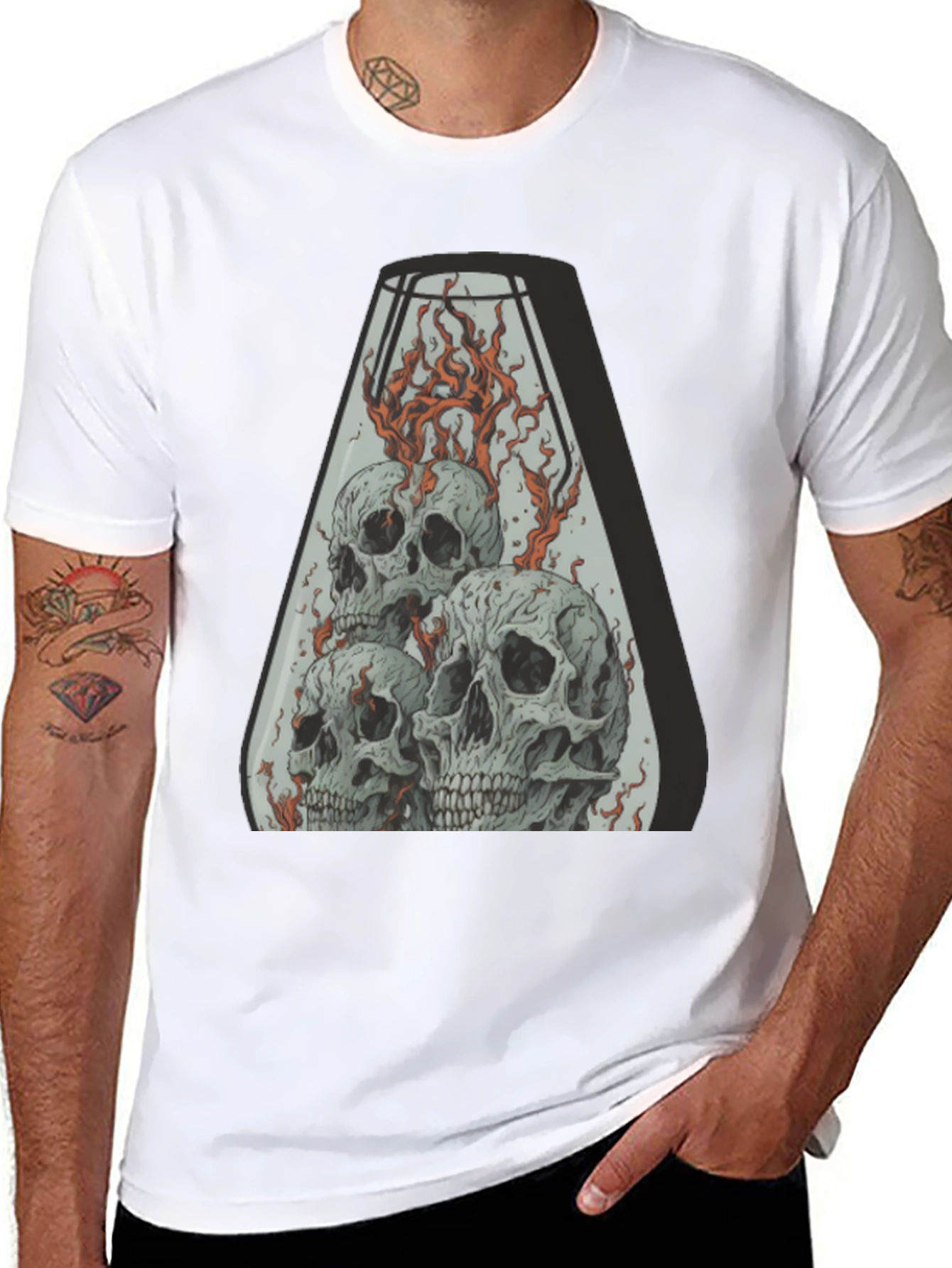 Skull Inferno T-Shirt - Graphic Tee for Men