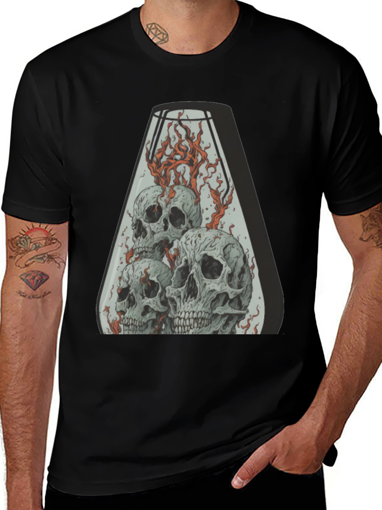 Skull Inferno T-Shirt - Graphic Tee for Men