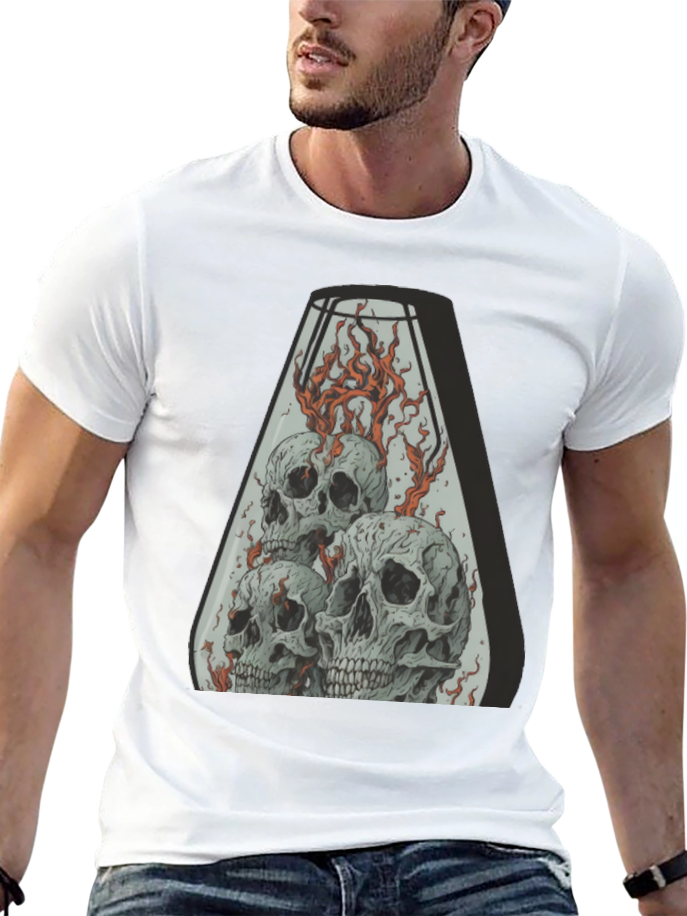 Skull Inferno T-Shirt - Graphic Tee for Men