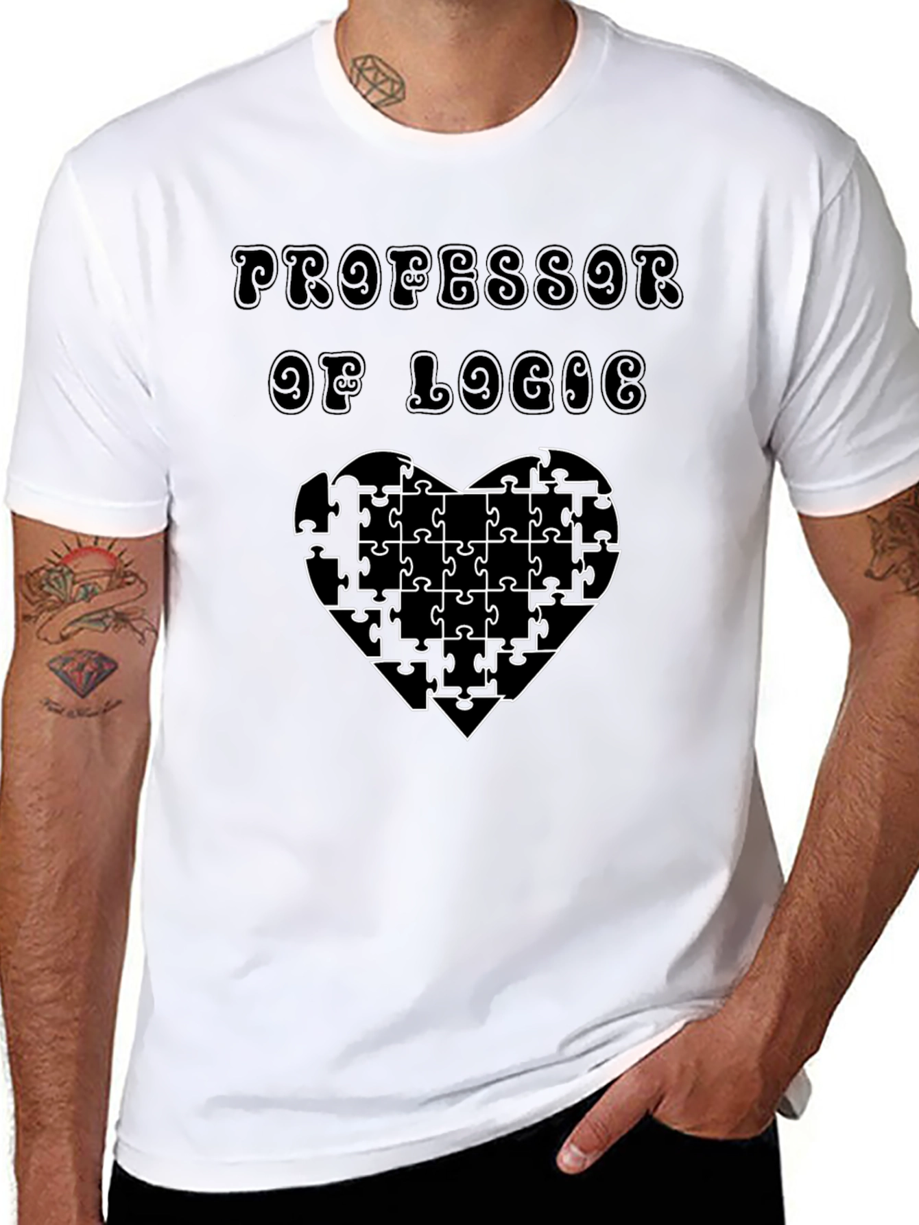 Professor of Logic Puzzle Heart T-Shirt