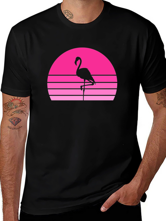 Retro Flamingo Sunset Graphic Tee