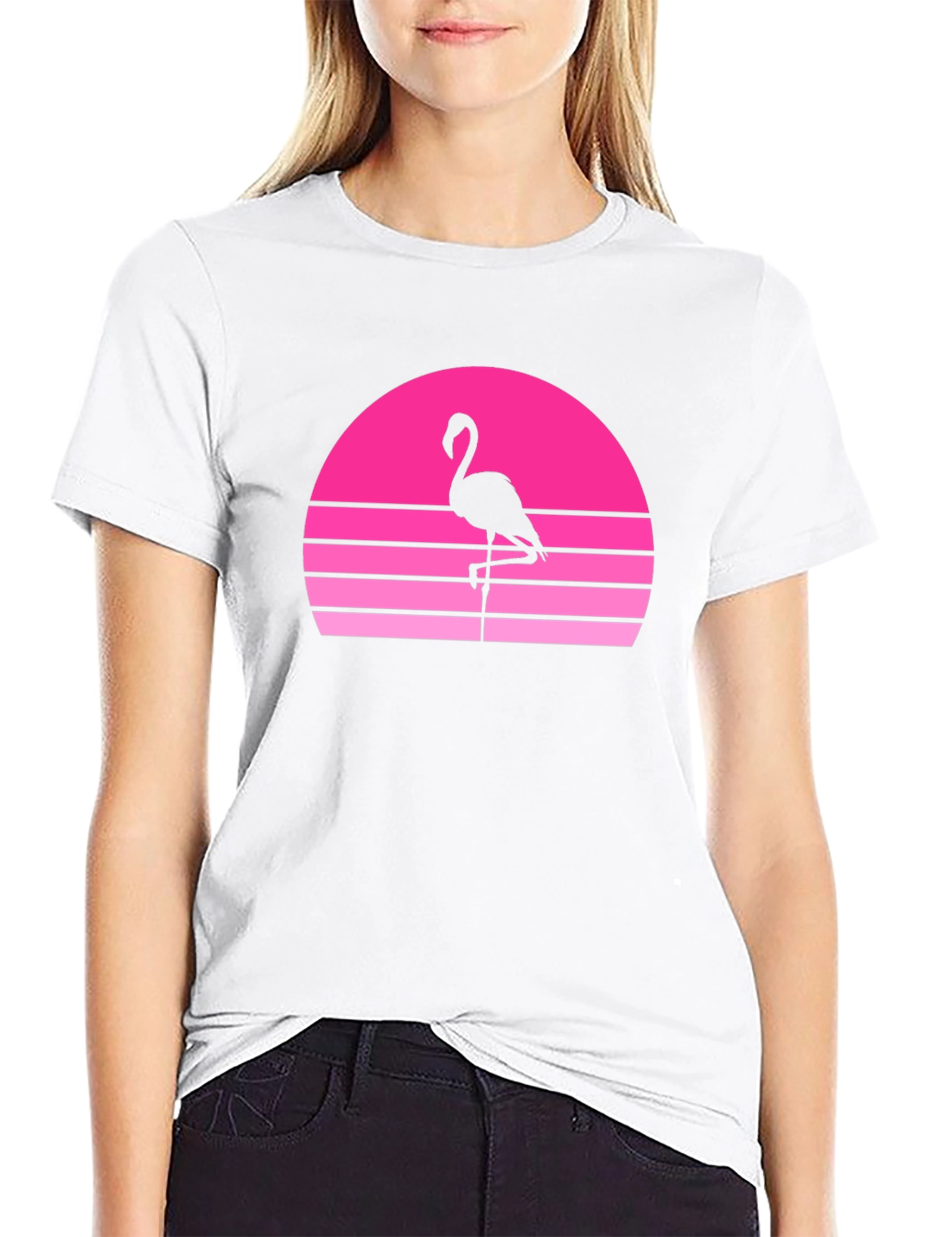 Retro Flamingo Sunset Graphic Tee