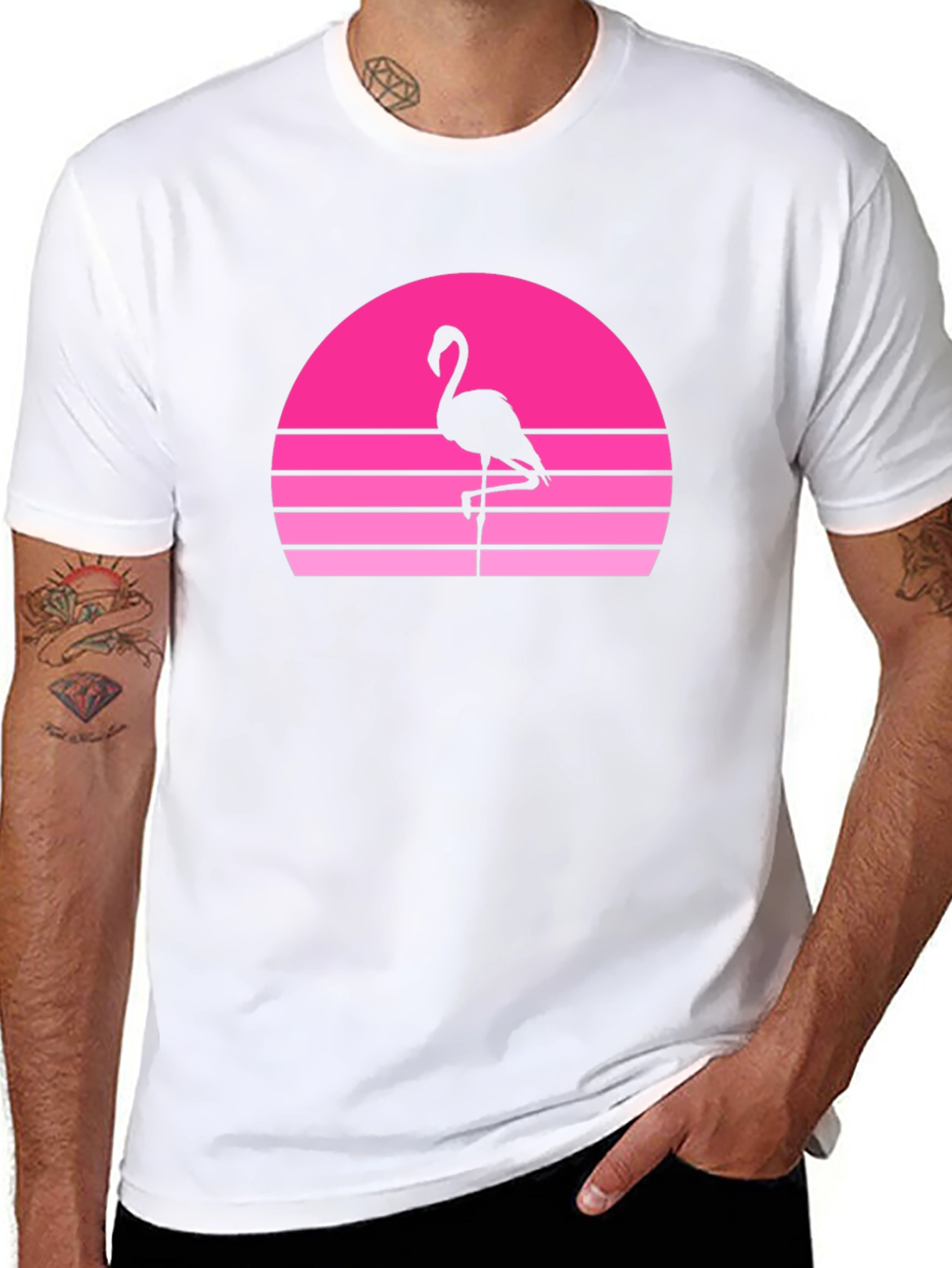 Retro Flamingo Sunset Graphic Tee