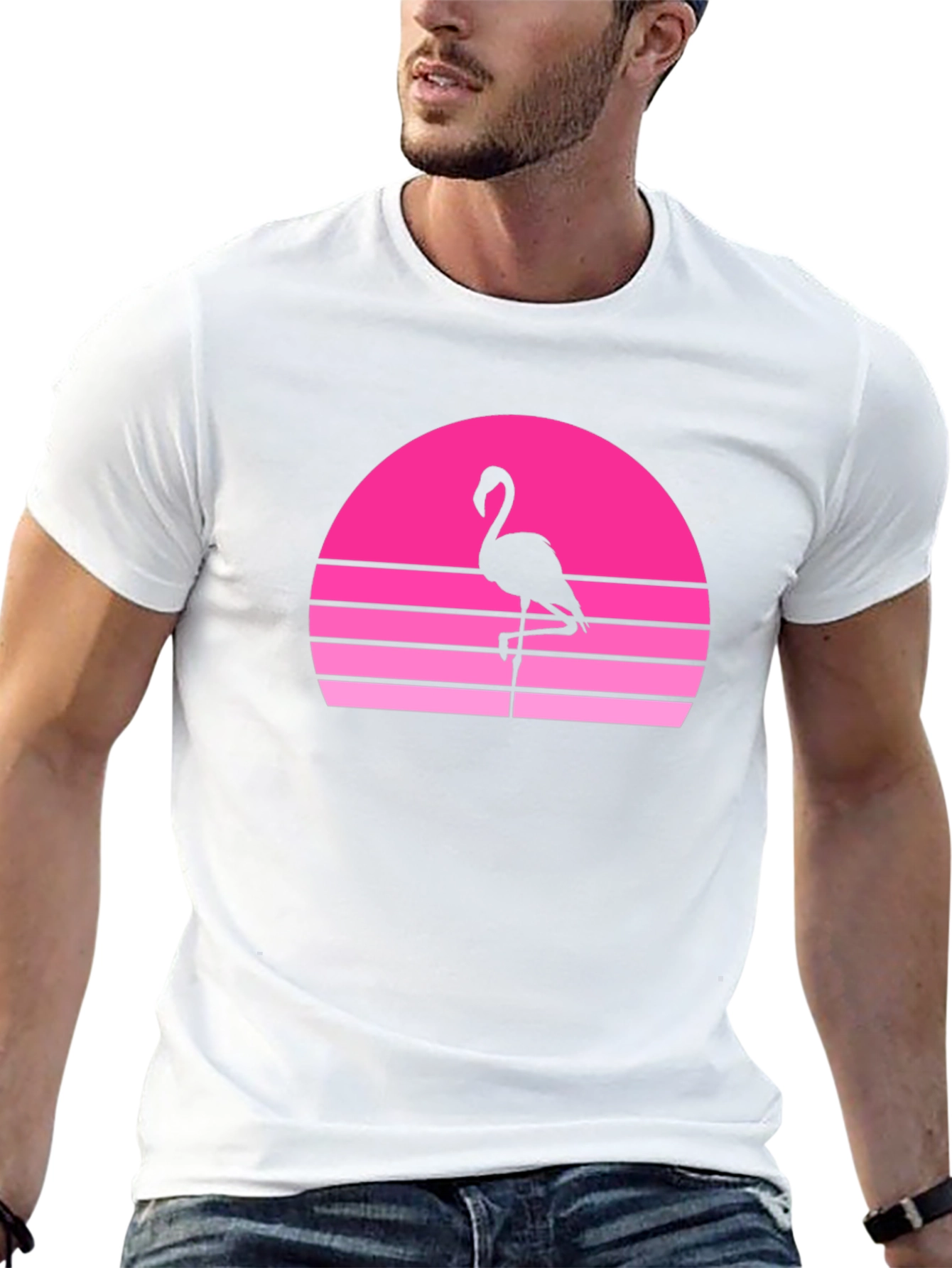 Retro Flamingo Sunset Graphic Tee
