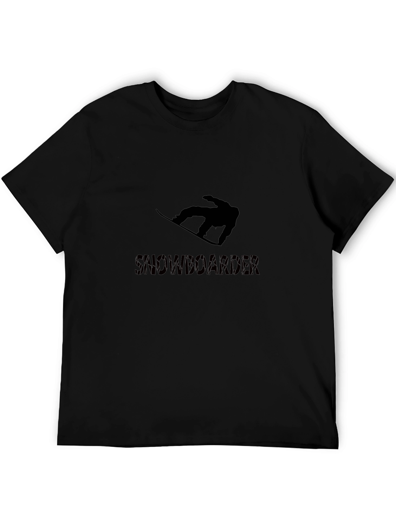 Snowboarder Graphic Tee - Black Cotton Blend