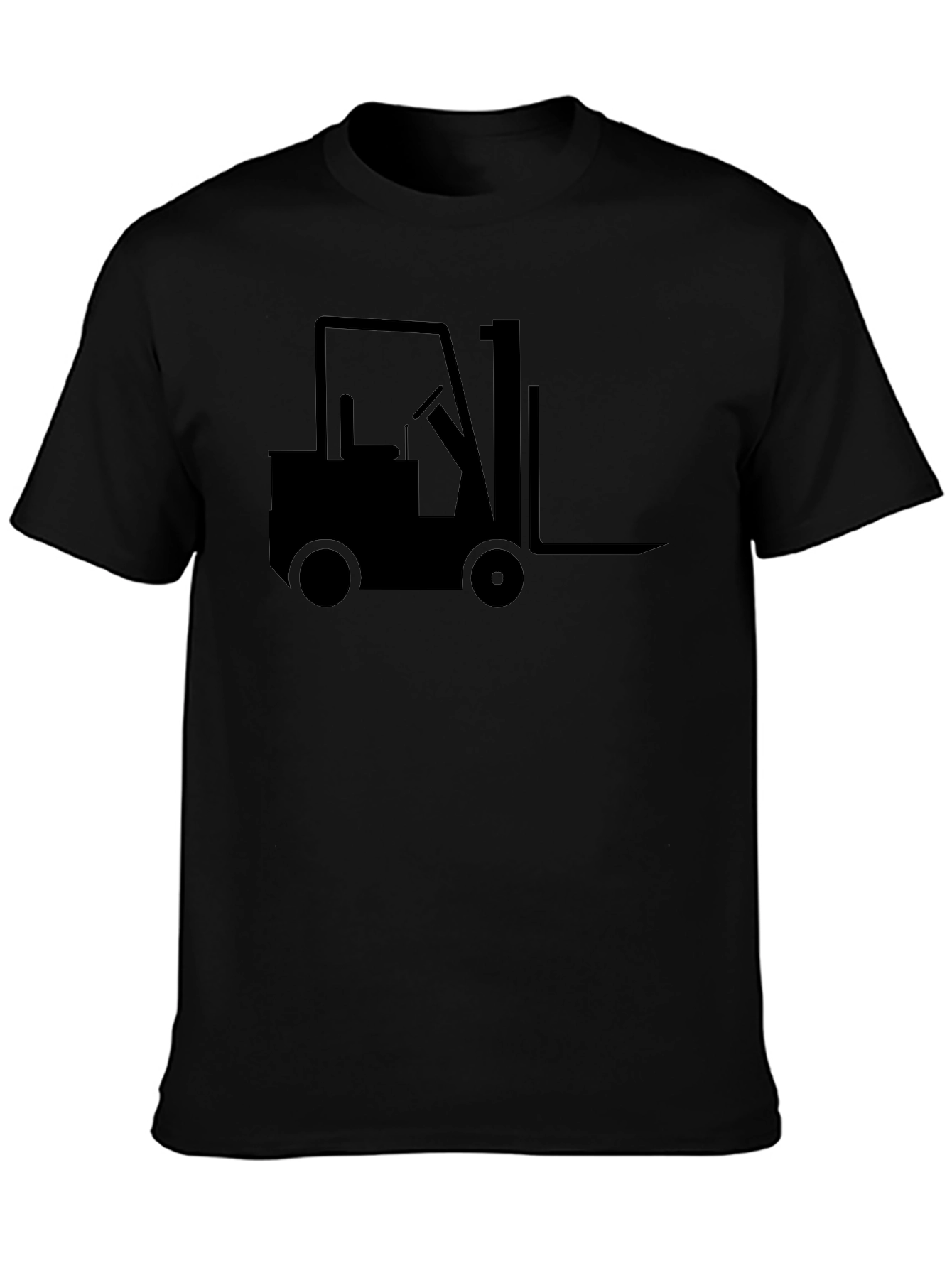 Forklift Graphic Tee - Black Crew Neck T-Shirt