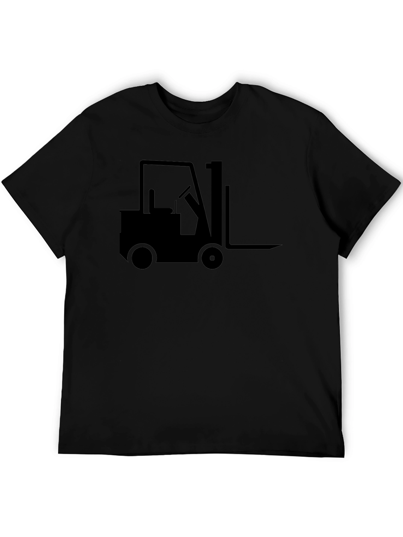 Forklift Graphic Tee - Black Crew Neck T-Shirt