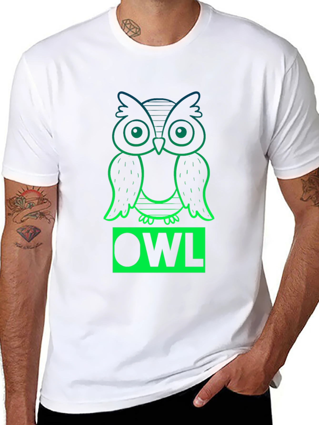 Cool Owl T-Shirt - Gradient Design