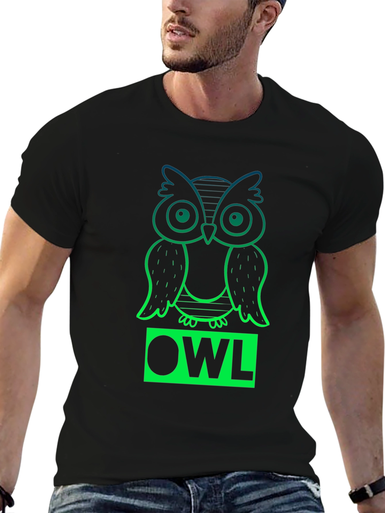 Cool Owl T-Shirt - Gradient Design
