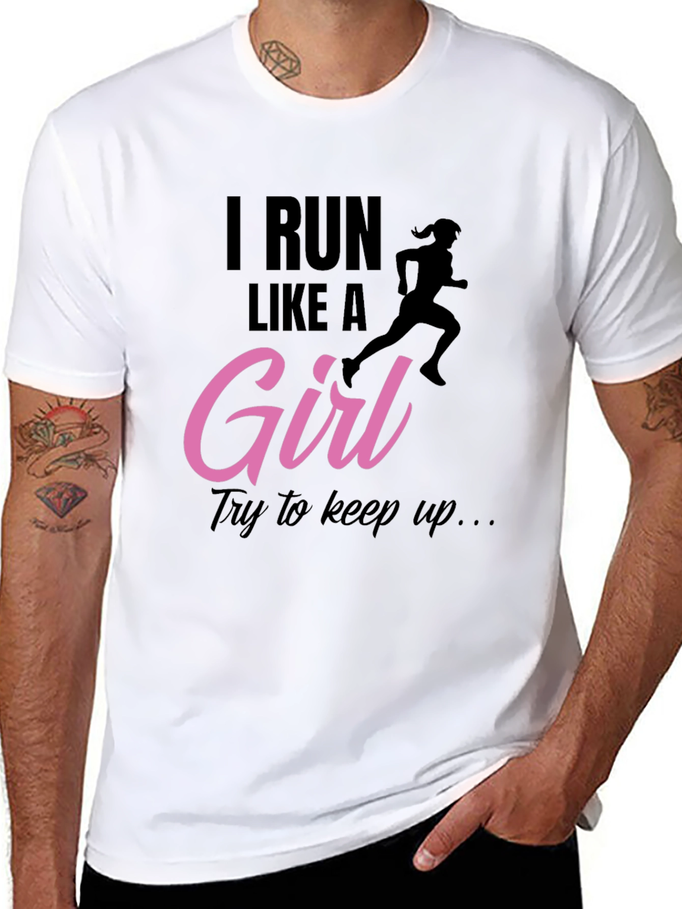 I Run Like A Girl Black T-Shirt
