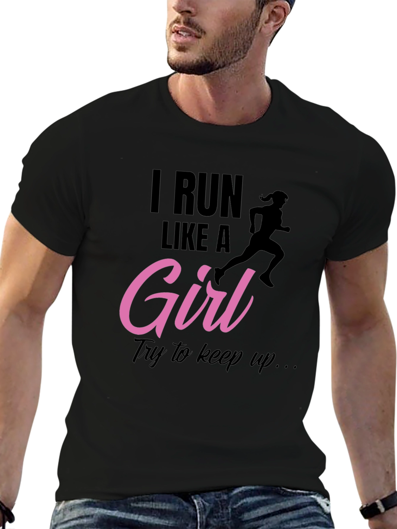 I Run Like A Girl Black T-Shirt