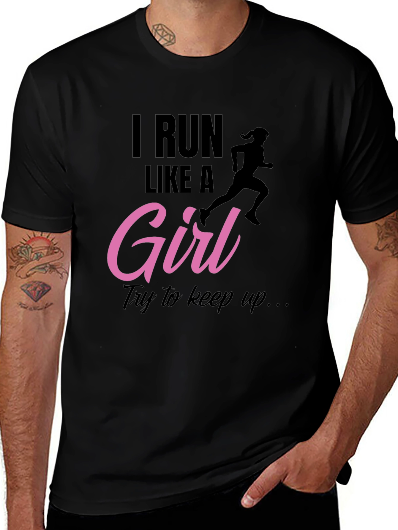 I Run Like A Girl Black T-Shirt