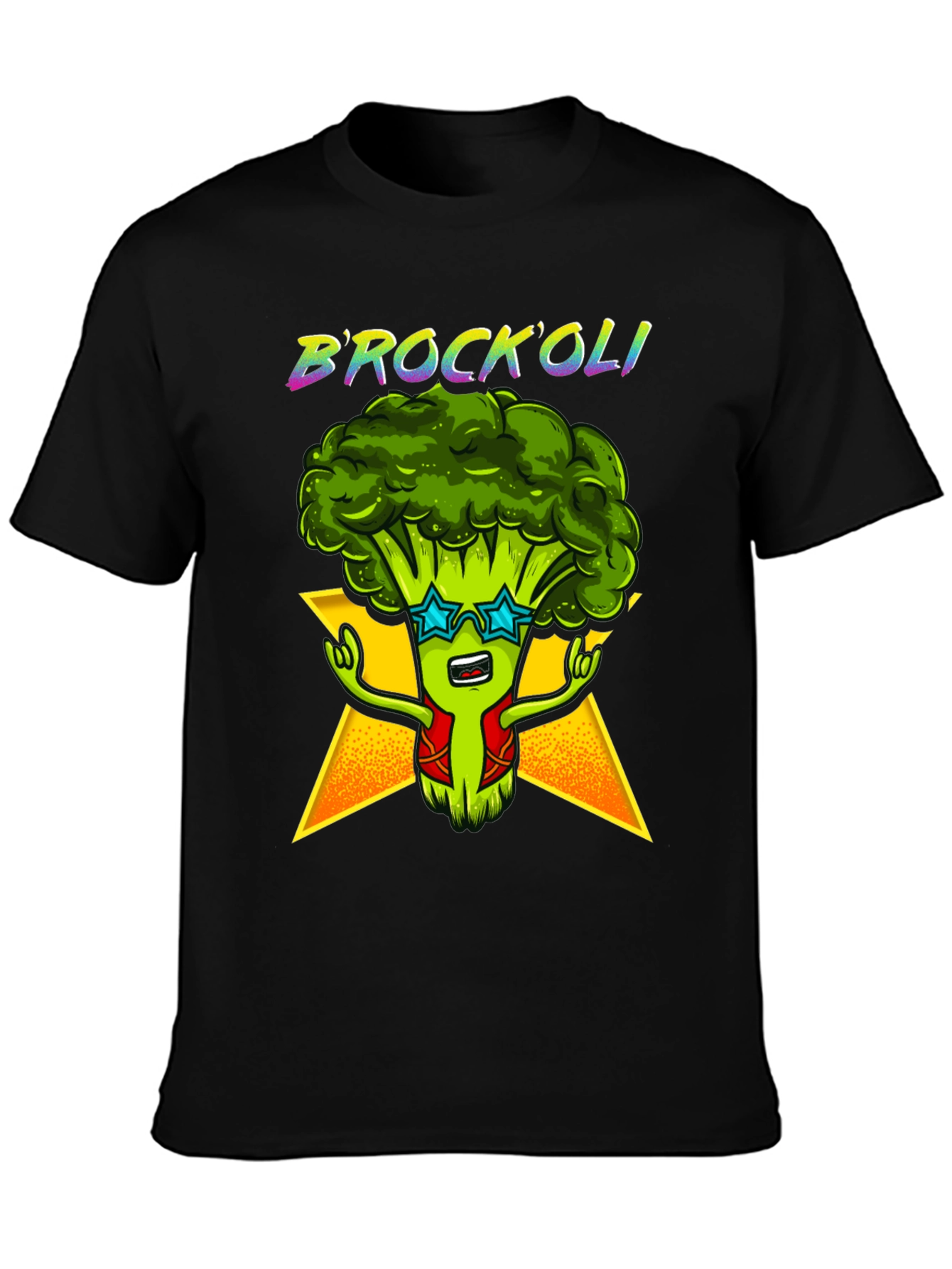 Brockoli Black Graphic T-Shirt