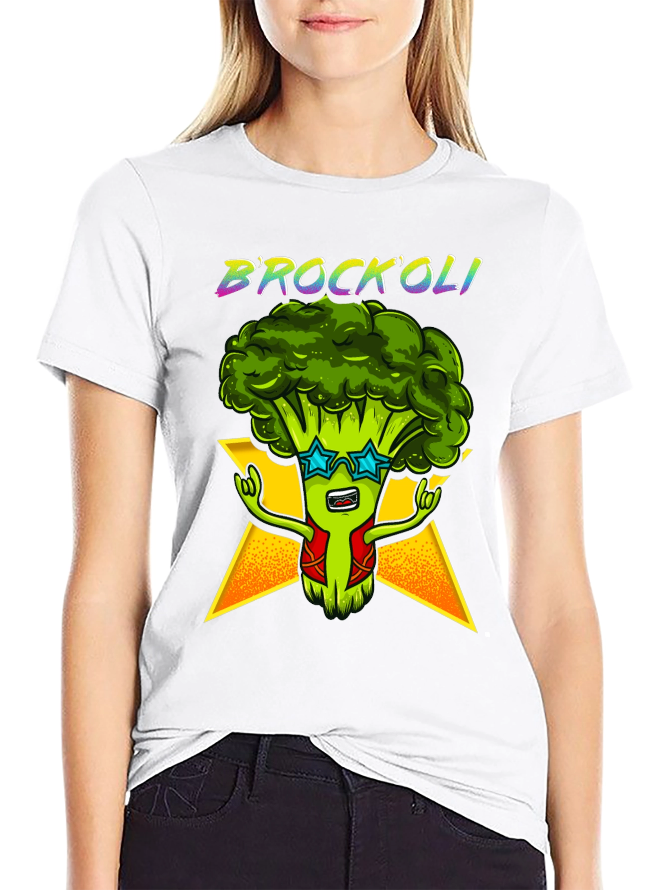 Brockoli Black Graphic T-Shirt