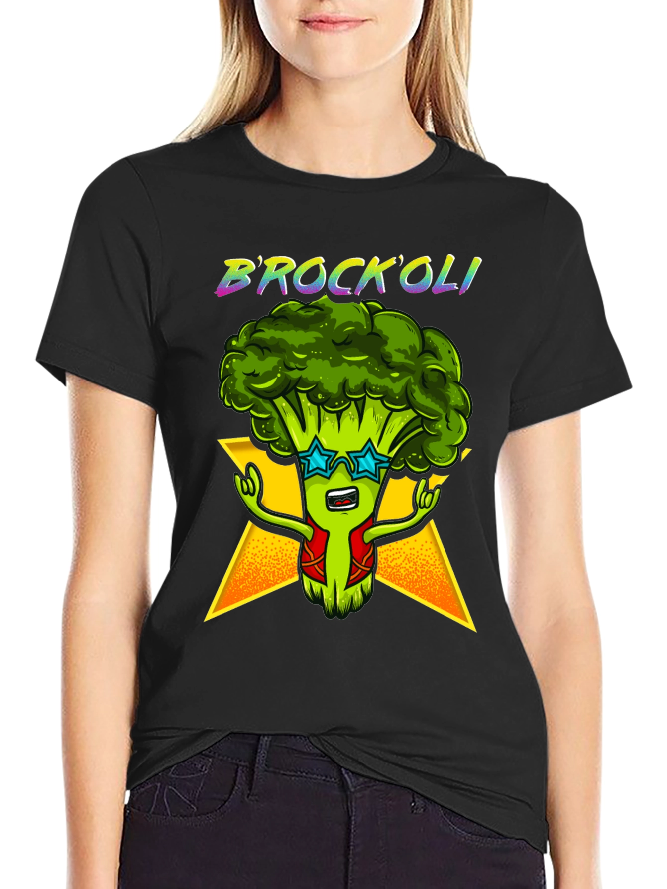 Brockoli Black Graphic T-Shirt