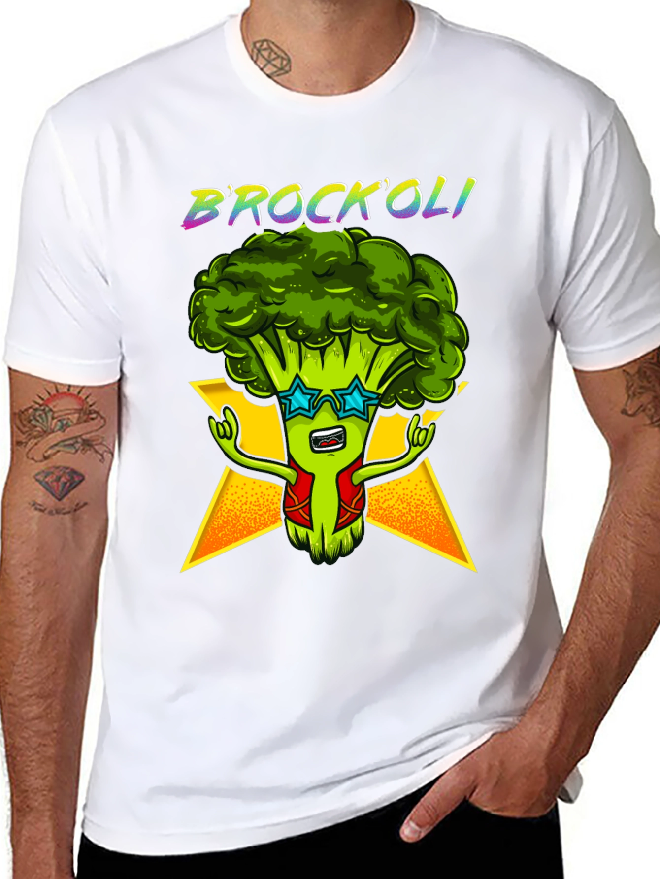 Brockoli Black Graphic T-Shirt