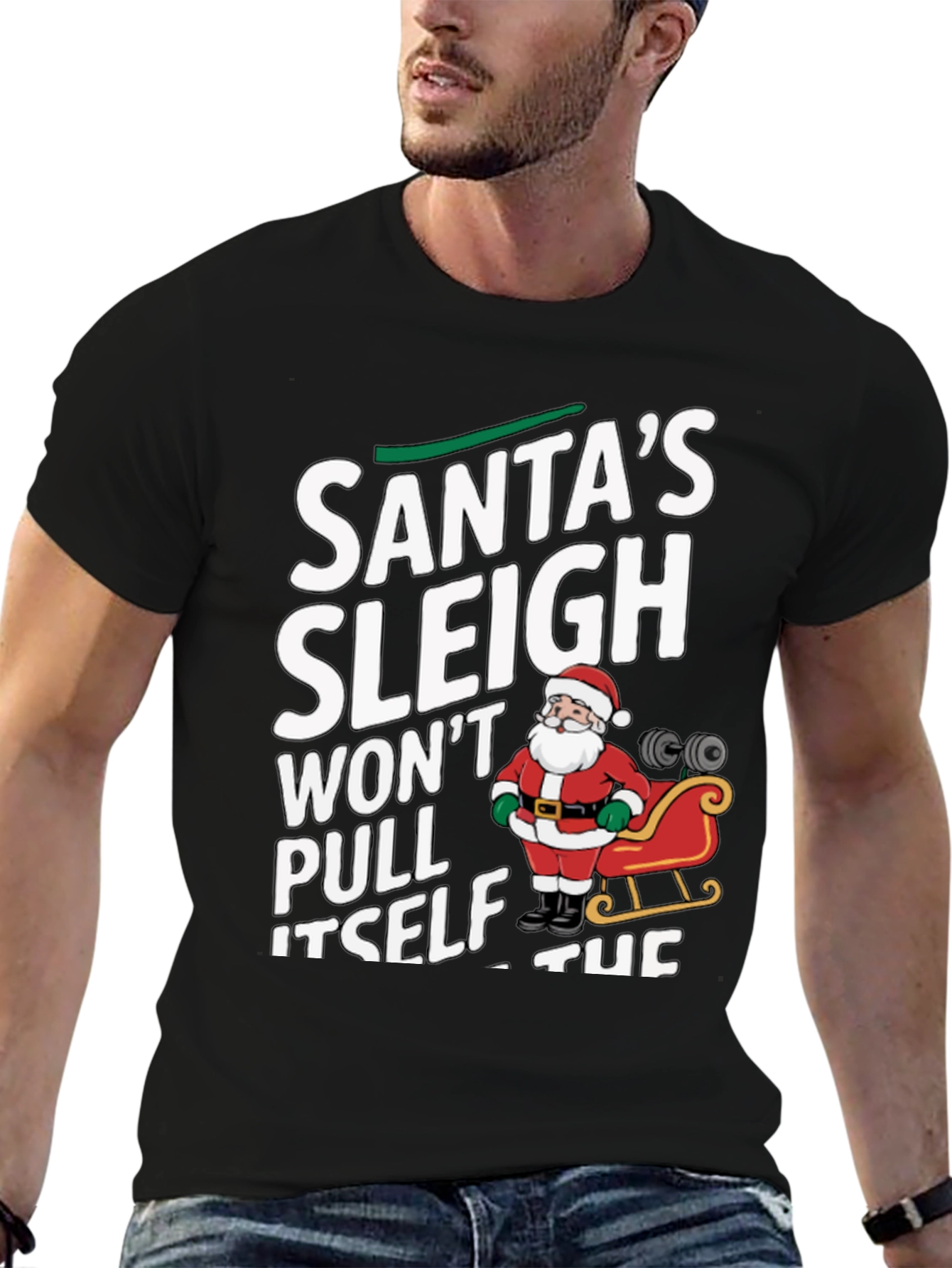 Santas Sleigh Gym Workout T-Shirt