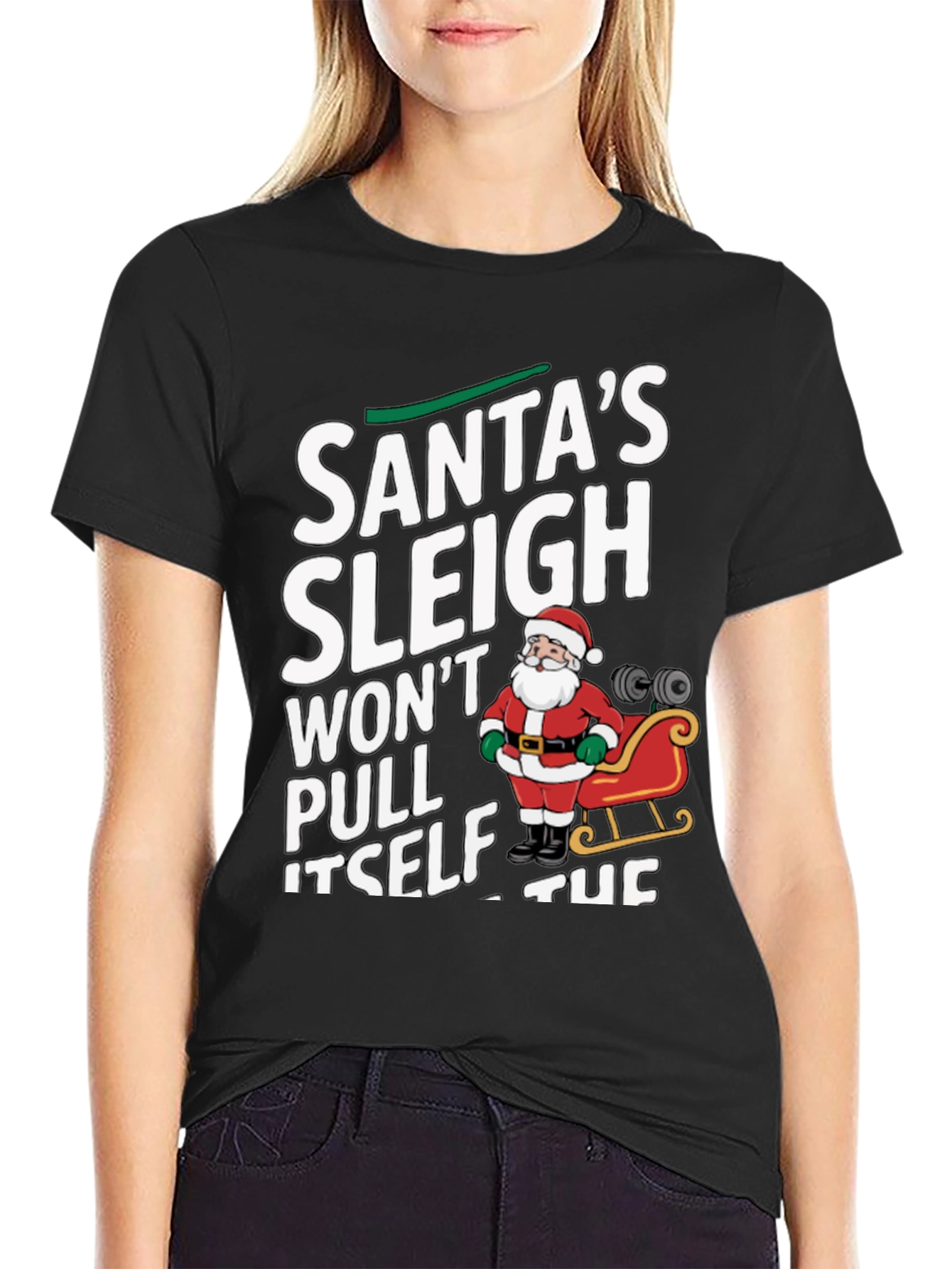 Santas Sleigh Gym Workout T-Shirt