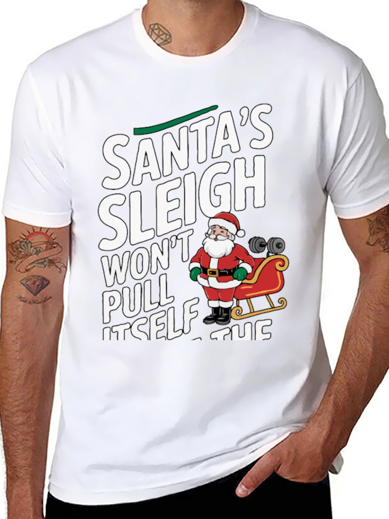 Santas Sleigh Gym Workout T-Shirt