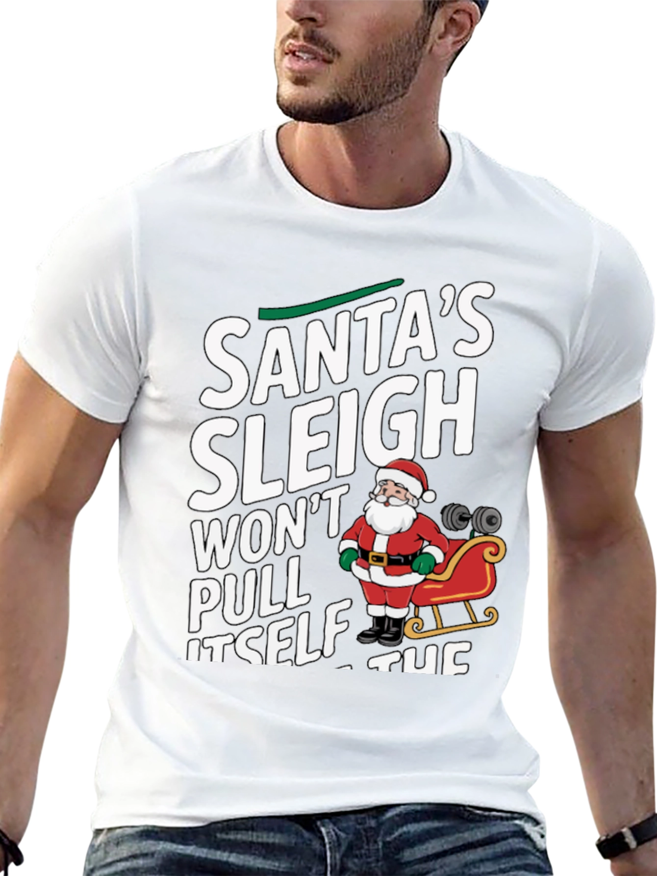 Santas Sleigh Gym Workout T-Shirt
