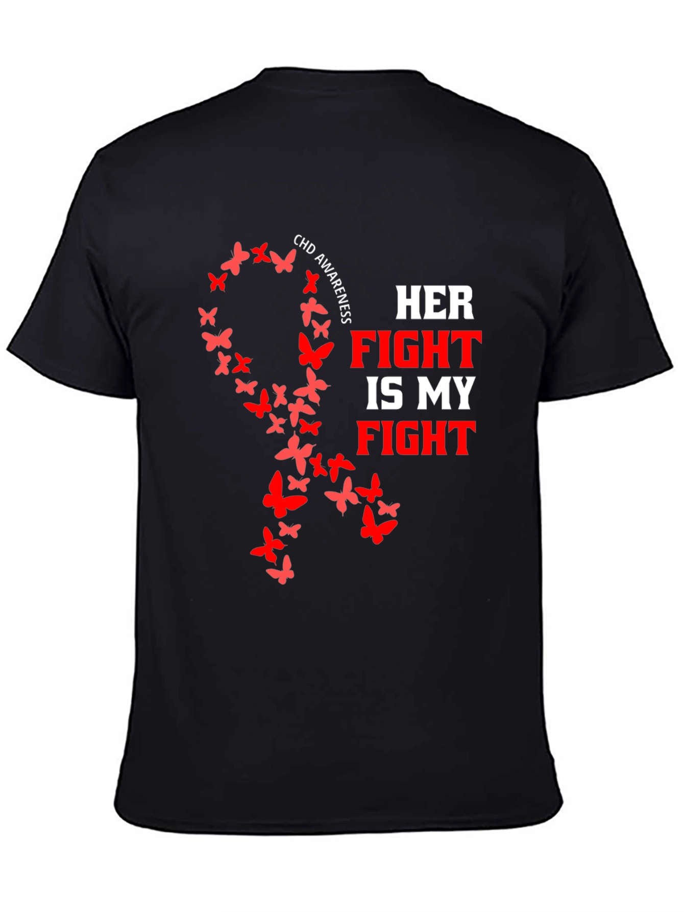 CHD Awareness Butterfly Ribbon T-Shirt