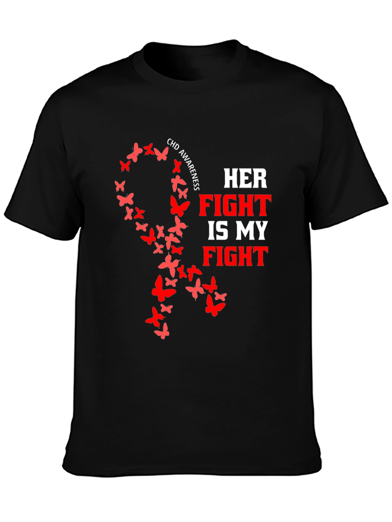 CHD Awareness Butterfly Ribbon T-Shirt