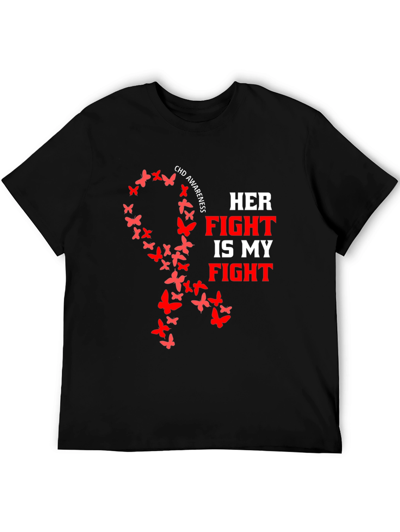 CHD Awareness Butterfly Ribbon T-Shirt