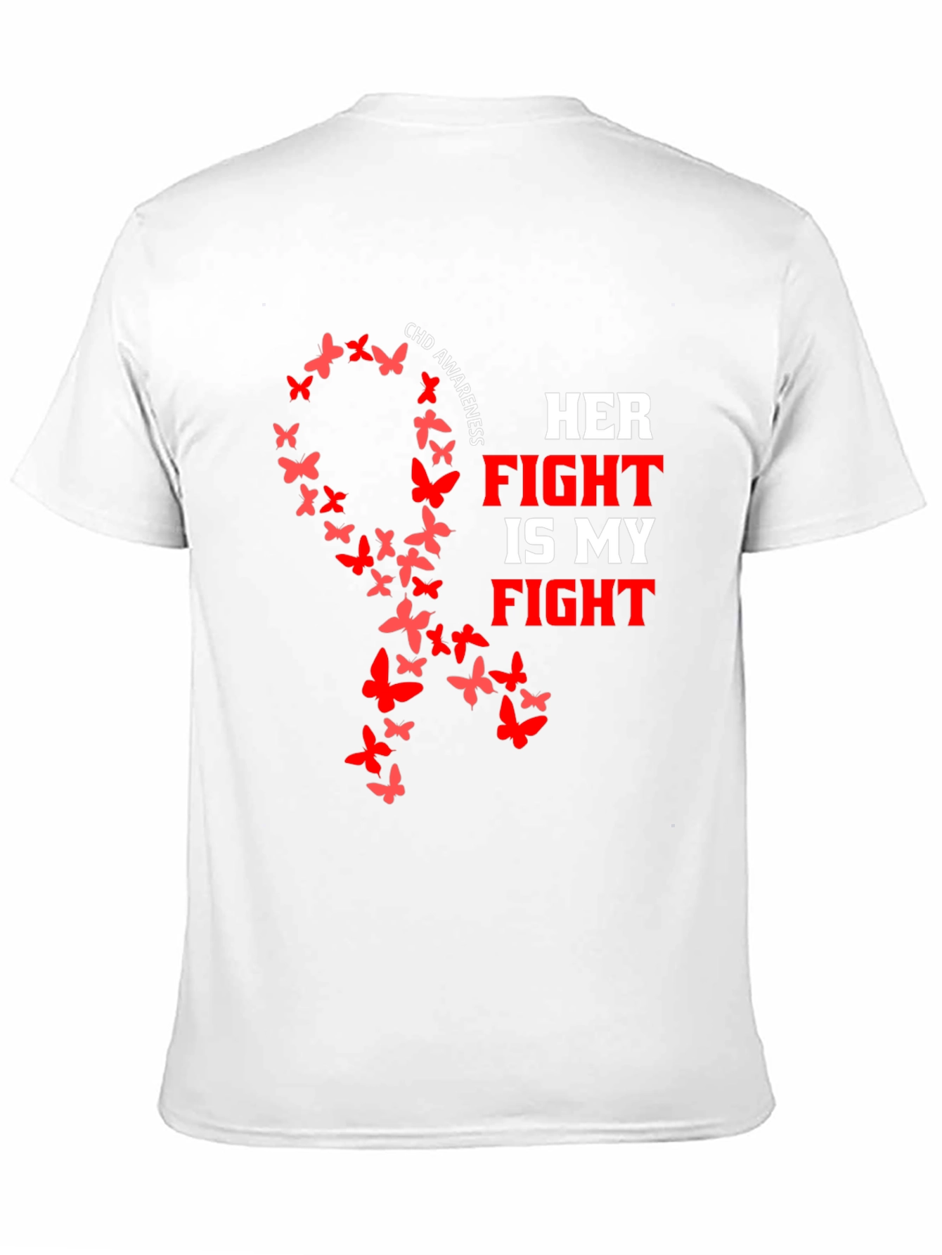 CHD Awareness Butterfly Ribbon T-Shirt