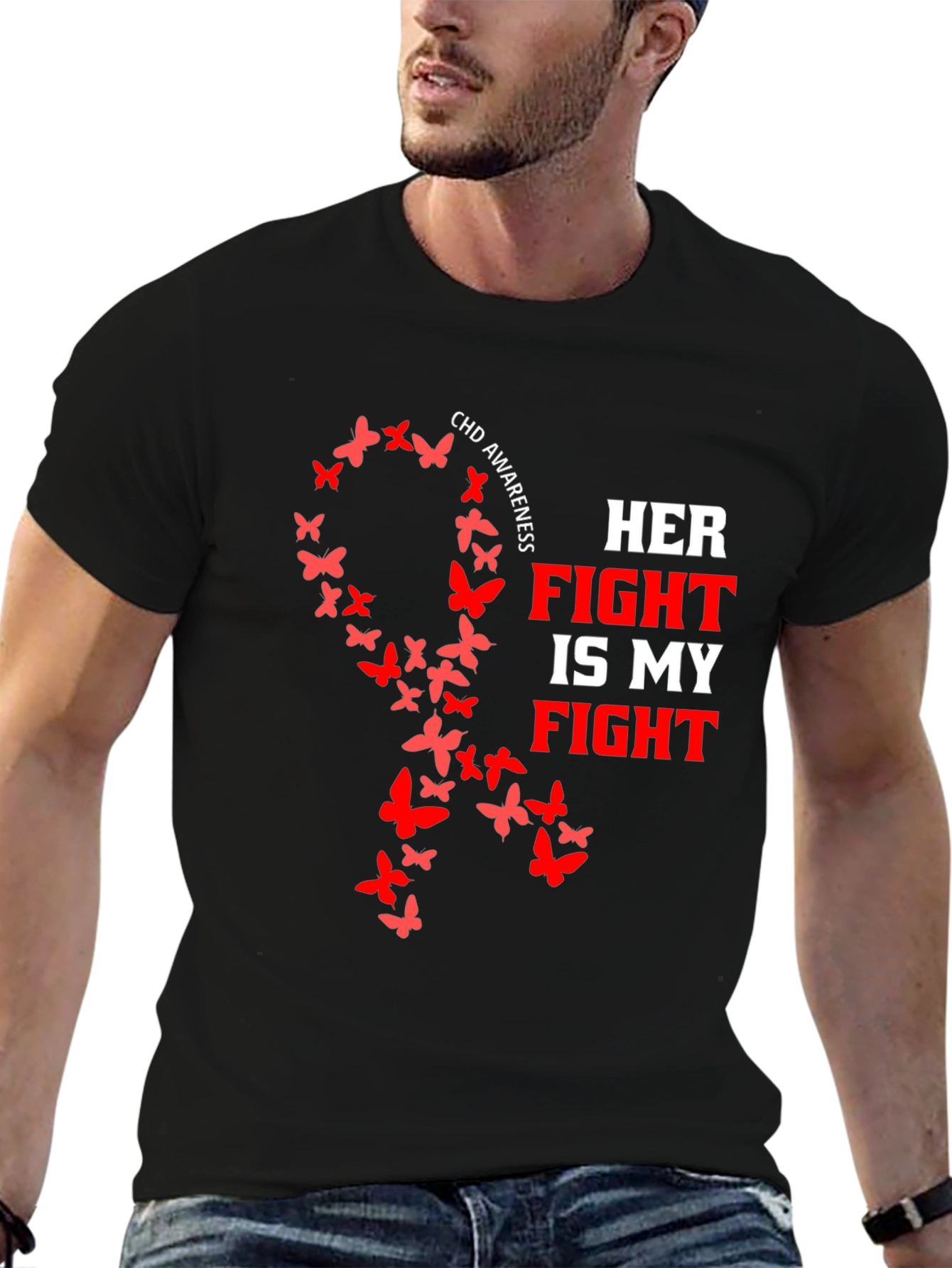 CHD Awareness Butterfly Ribbon T-Shirt