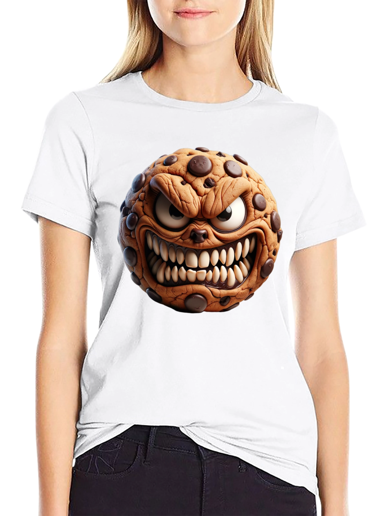 Mens Black T-Shirt - Evil Cookie Design