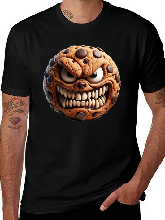 Mens Black T-Shirt - Evil Cookie Design