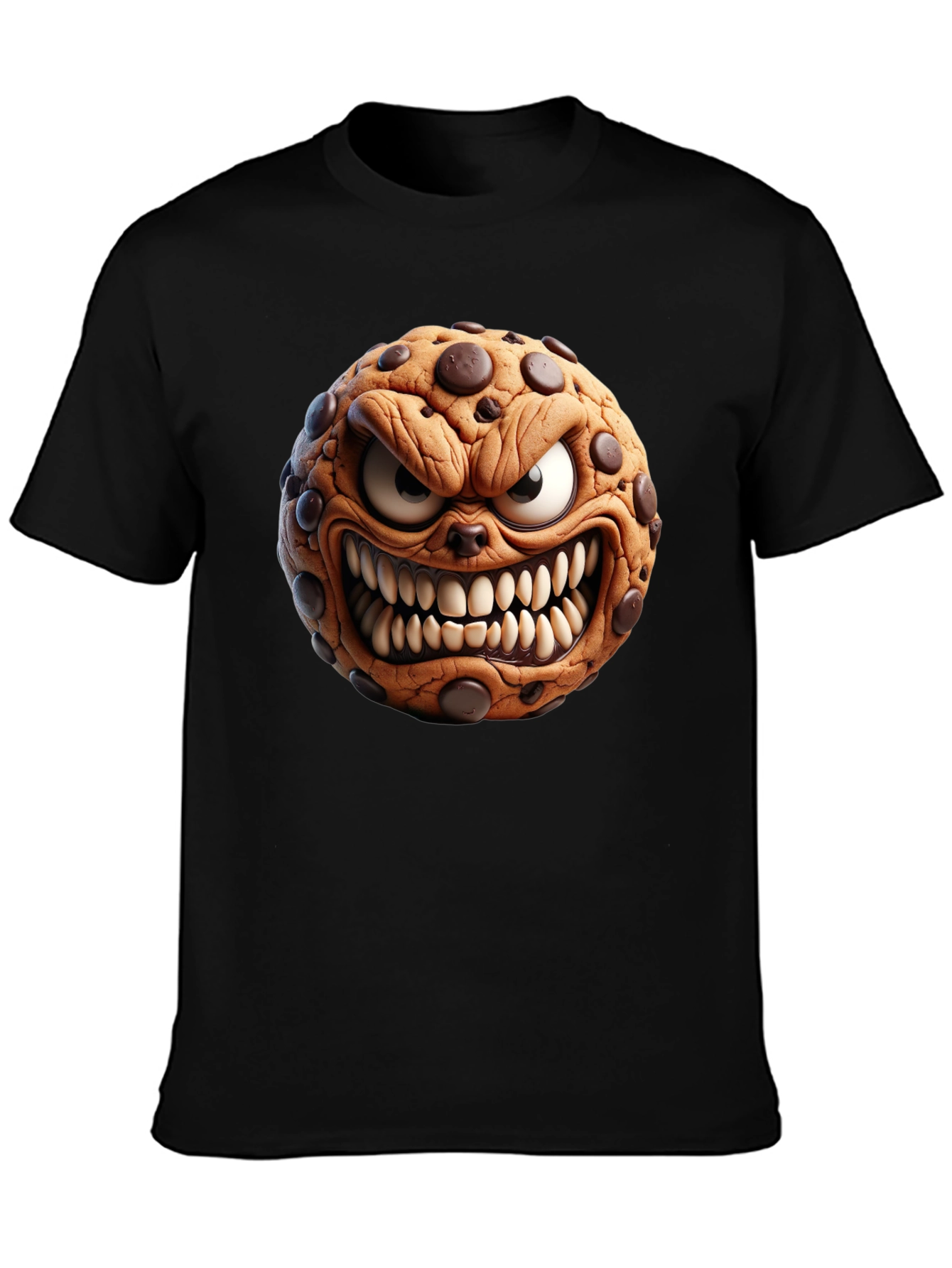 Mens Black T-Shirt - Evil Cookie Design