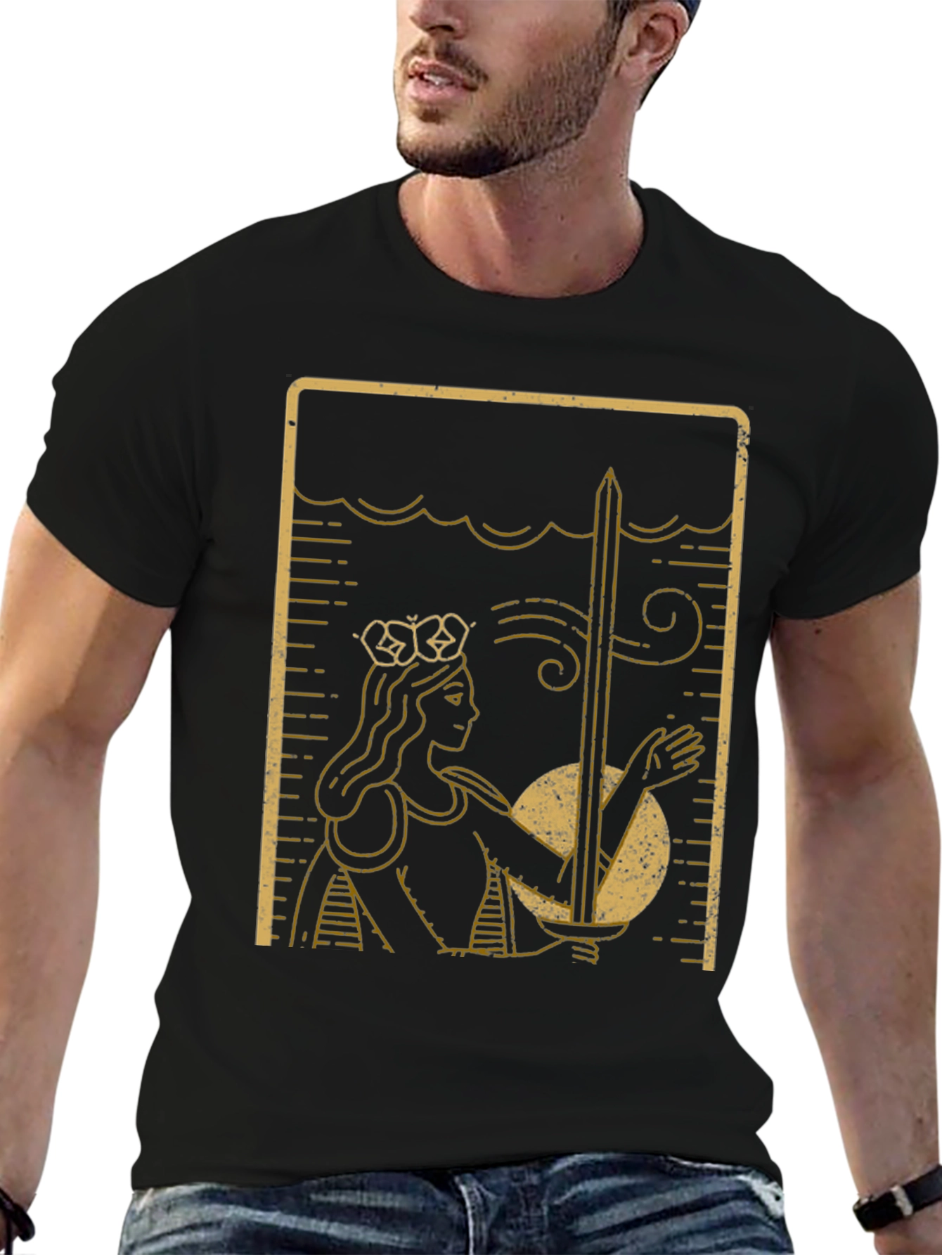 Queen of Swords Tarot Card T-Shirt