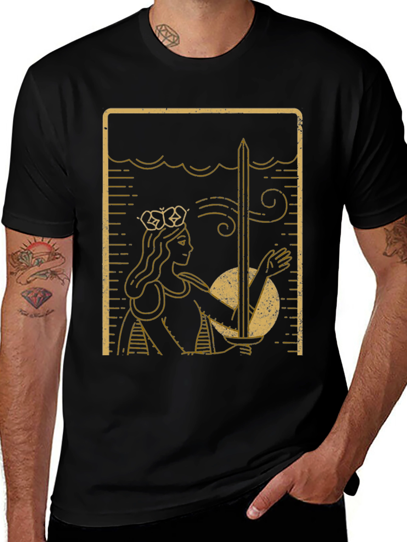 Queen of Swords Tarot Card T-Shirt