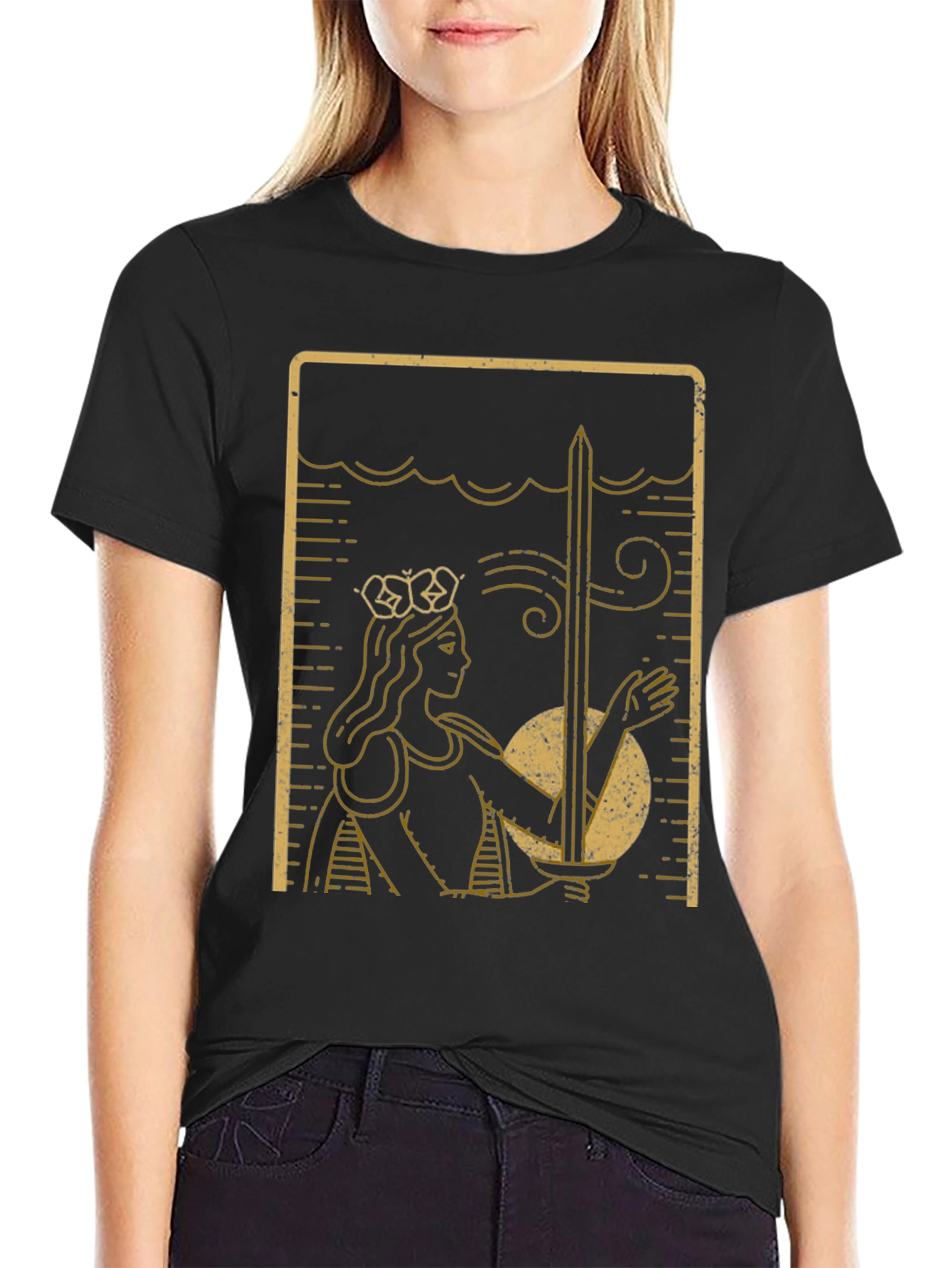Queen of Swords Tarot Card T-Shirt