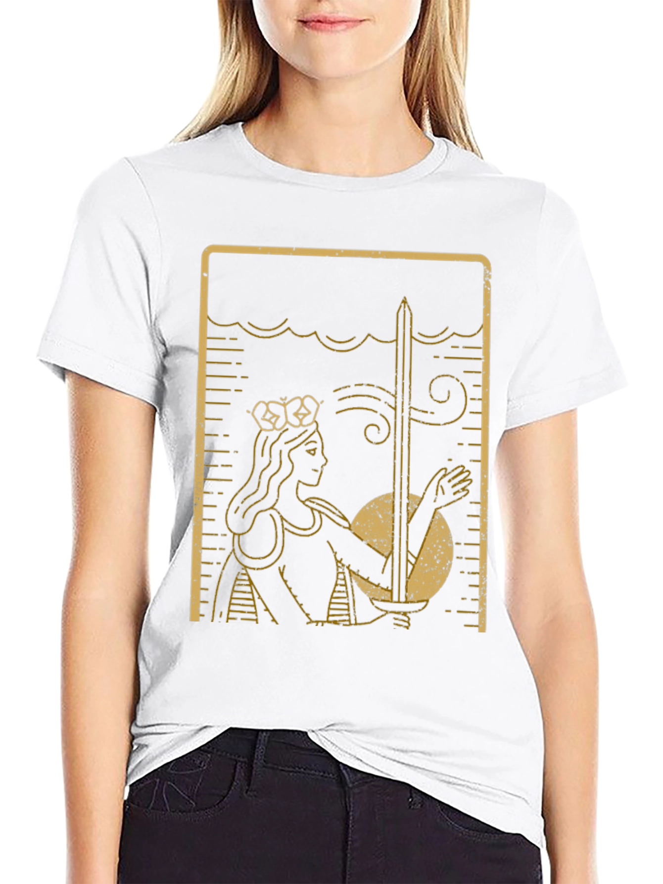 Queen of Swords Tarot Card T-Shirt