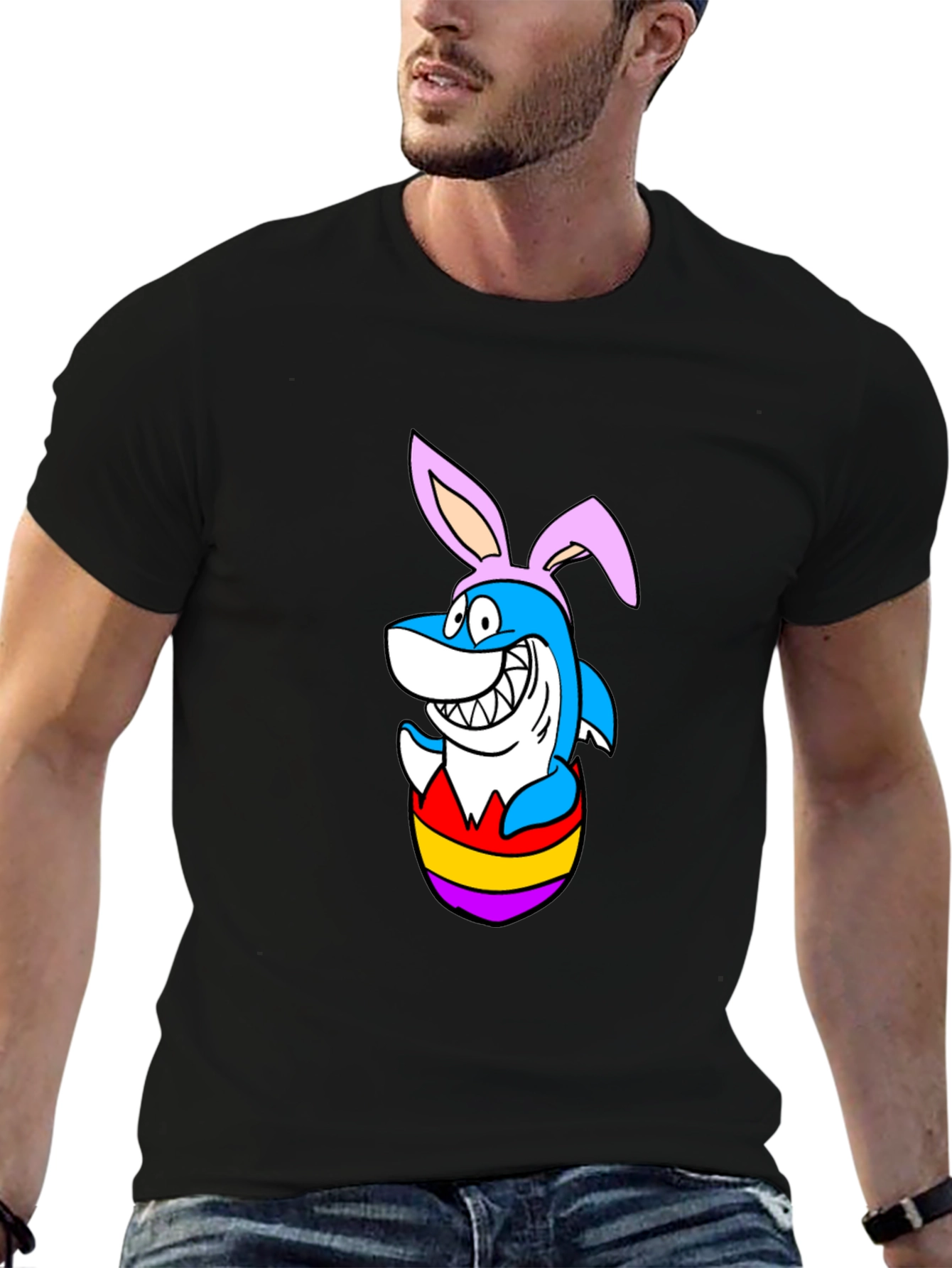 Easter Shark T-Shirt - Bunny Ears Cartoon
