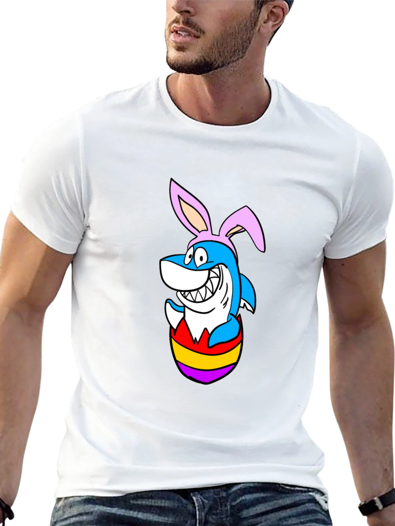 Easter Shark T-Shirt - Bunny Ears Cartoon