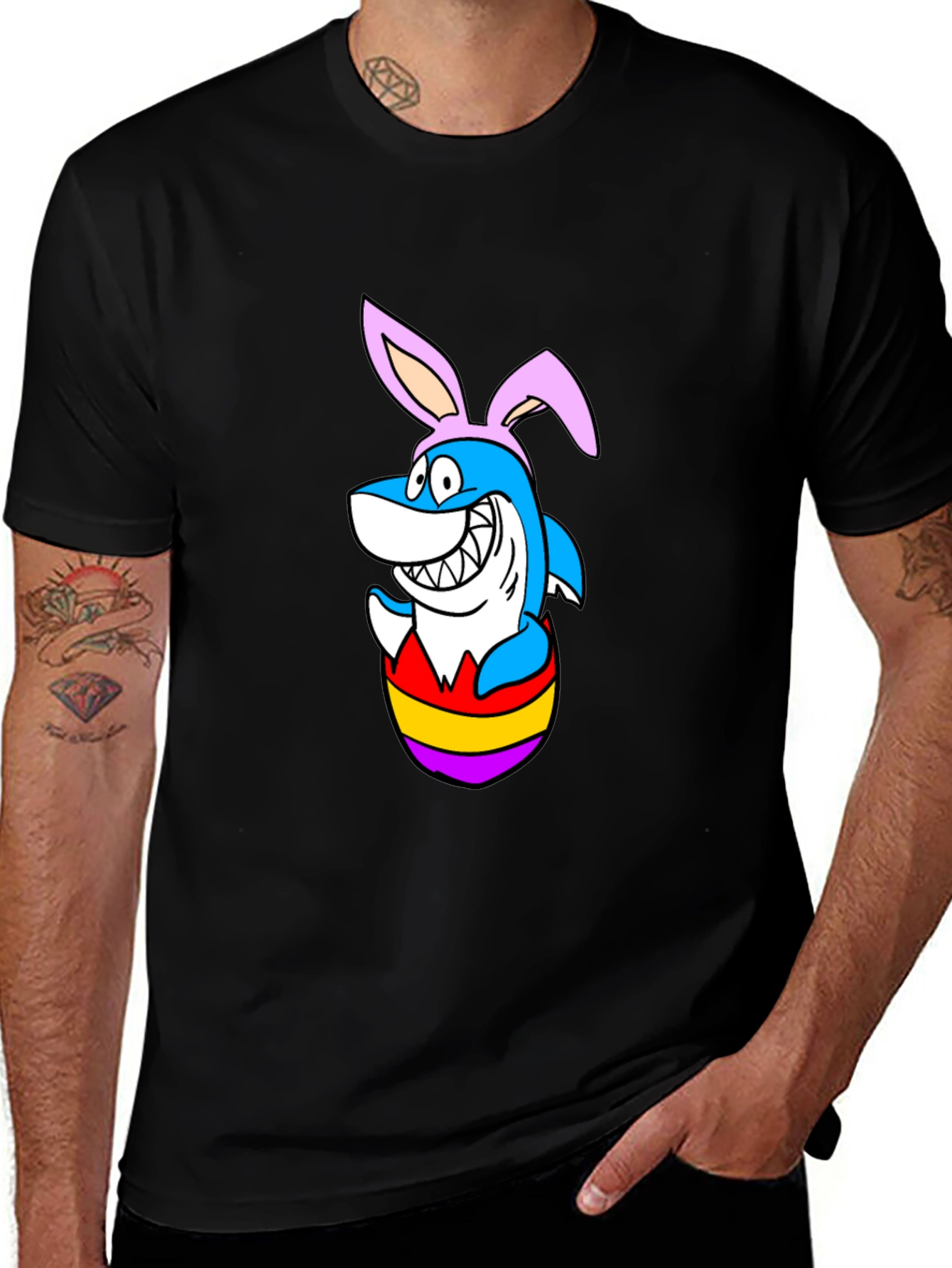 Easter Shark T-Shirt - Bunny Ears Cartoon