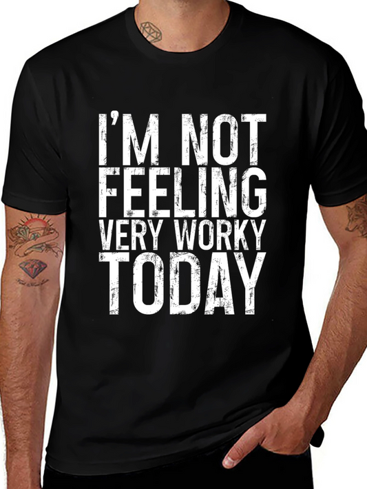 Funny Not Worky Graphic Tee - Black Cotton T-Shirt
