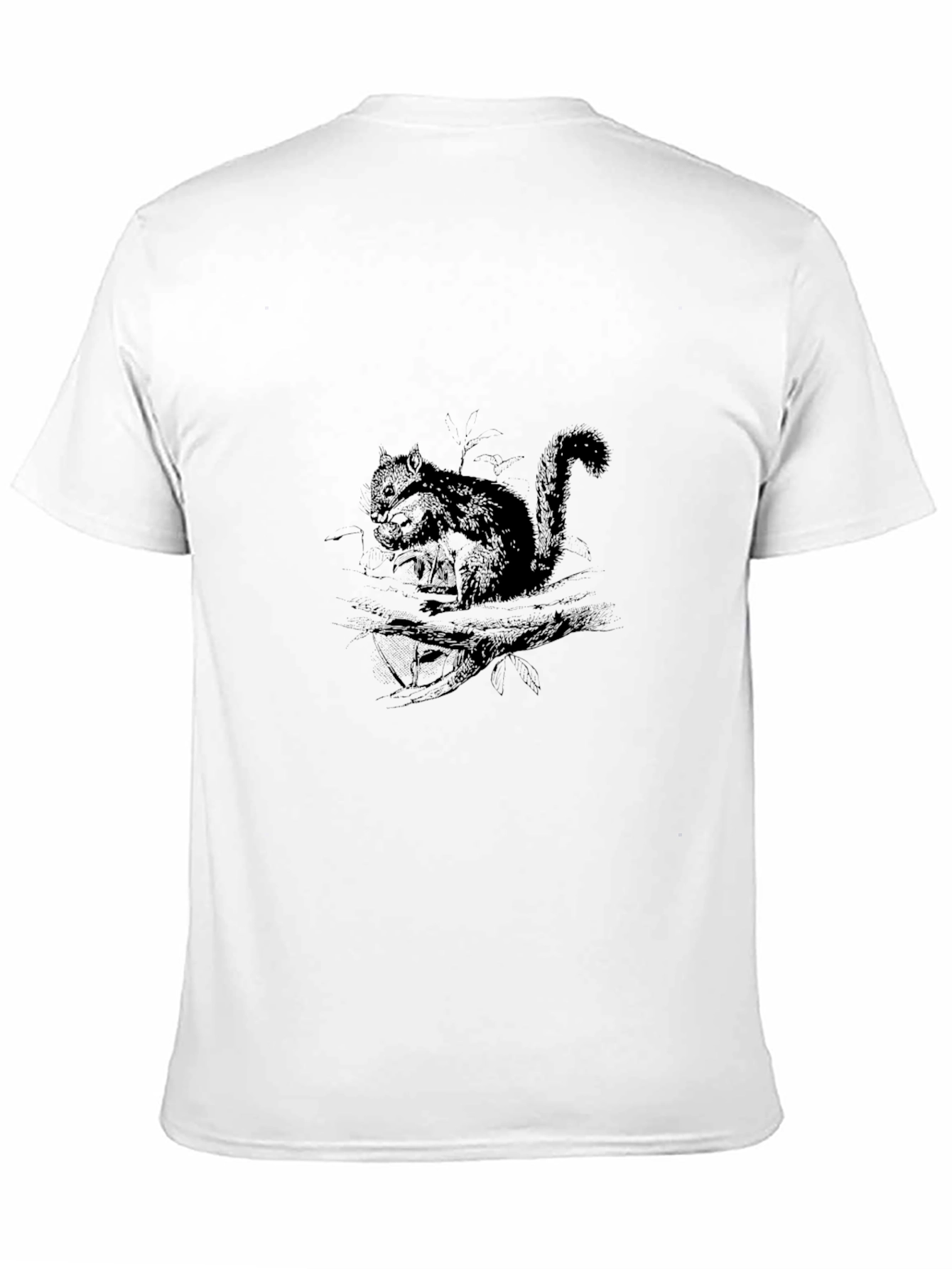 Squirrel Graphic Print Black T-Shirt